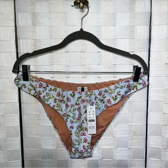 J. Crew Womens Curved Waist Cheeky Bikini Bottoms In Cloud Meadow Floral Size M - Picture 1 of 15